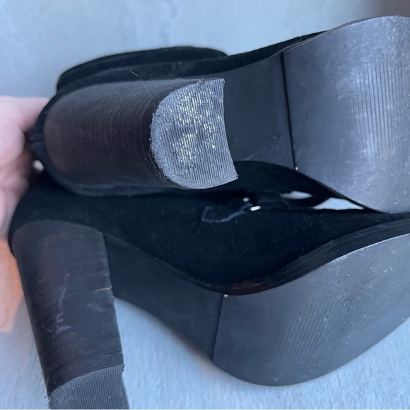 ** Steve Madden Boots Dash Black Suede Leather Bootie Sizez 6 Fur llined - Picture 10 of 11